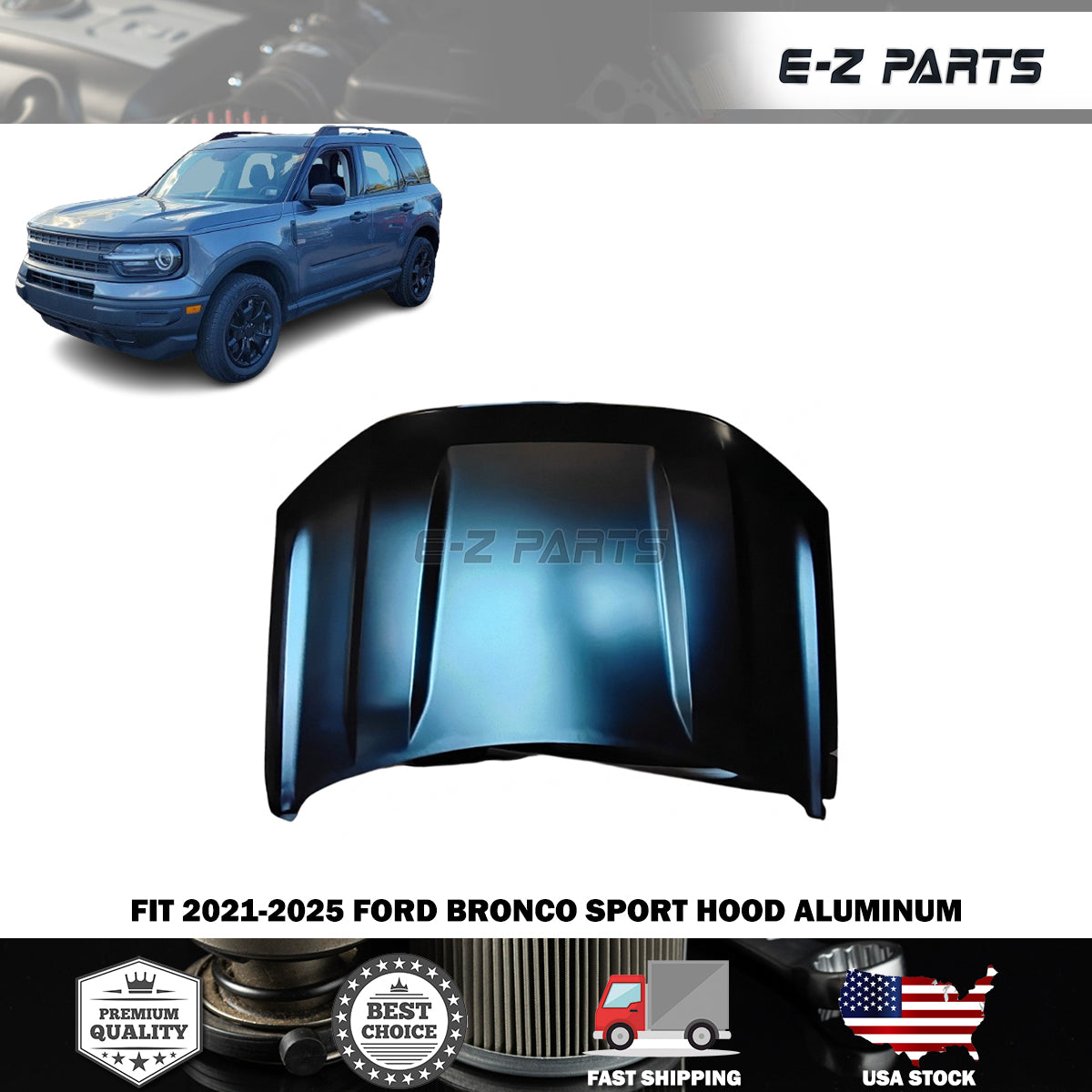 Fit 2021-2025 Ford Bronco Sport Hood Aluminum