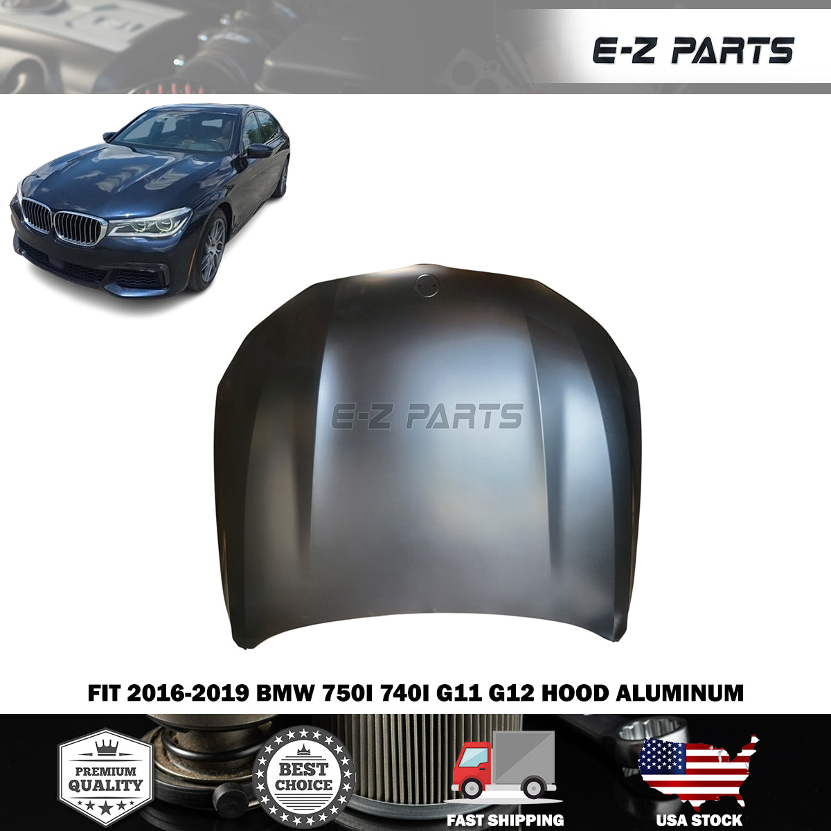 Fit 2016-2019 BMW 750i 740i G11 G12 Hood Aluminum