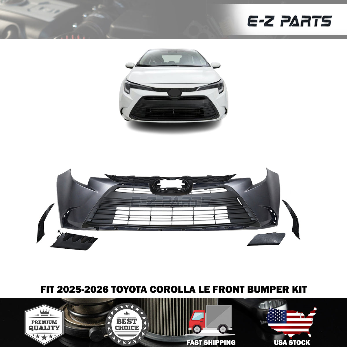 Fit 2025-2026 Toyota Corolla LE Front Bumper Kit