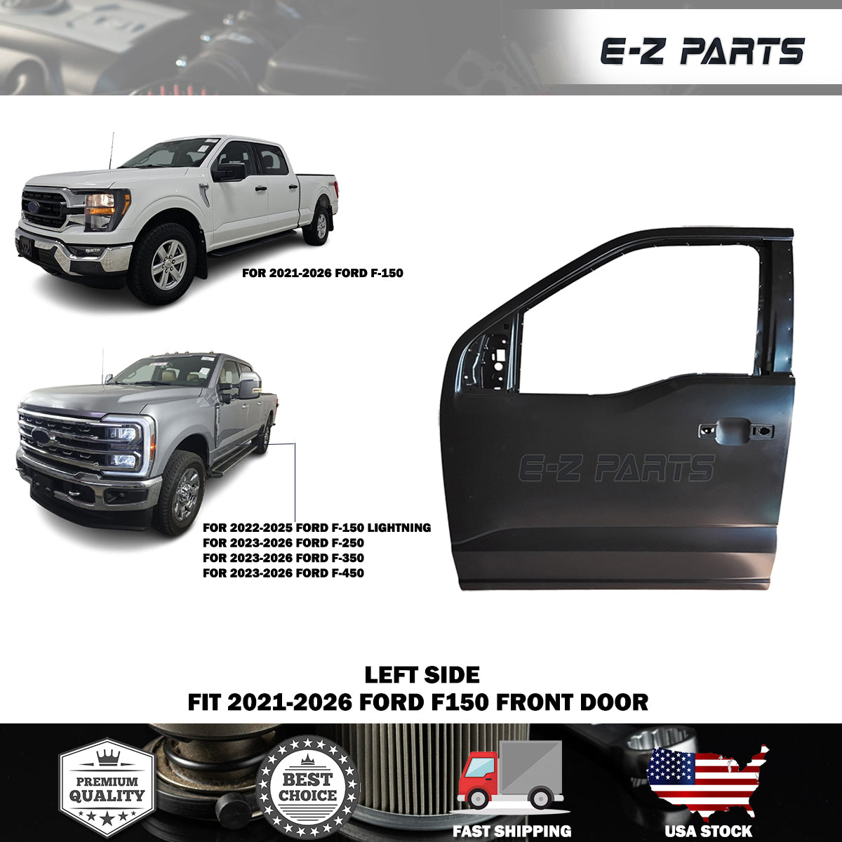 Fit 2021-2026 Ford F150 Front Left Door Driver Side LH