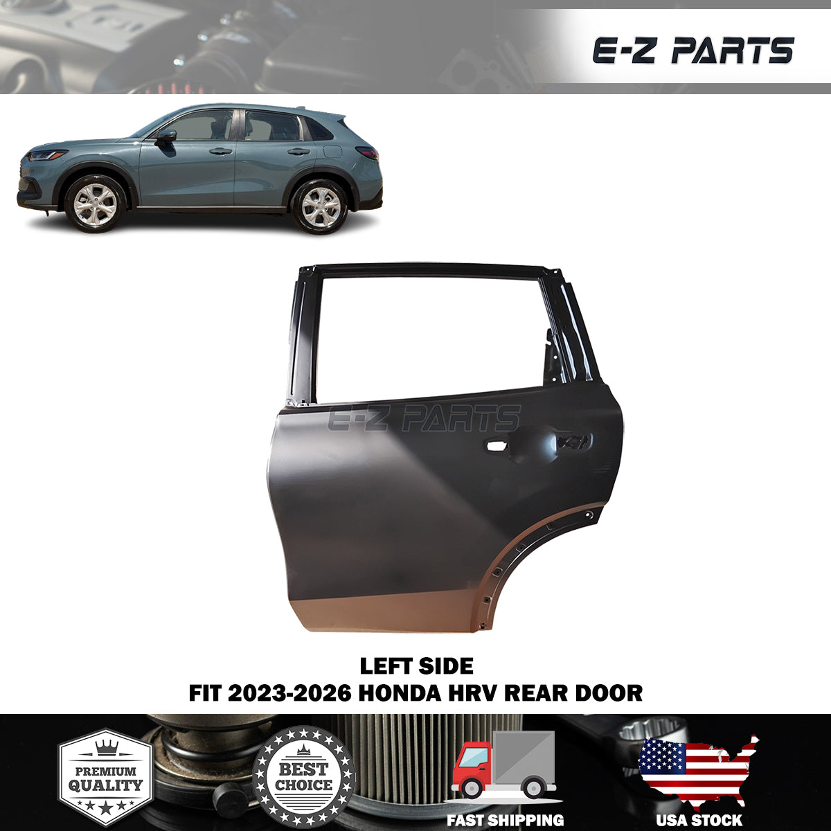 Fit 2023-2026 Honda HRV Left Rear Door Driver Side LH