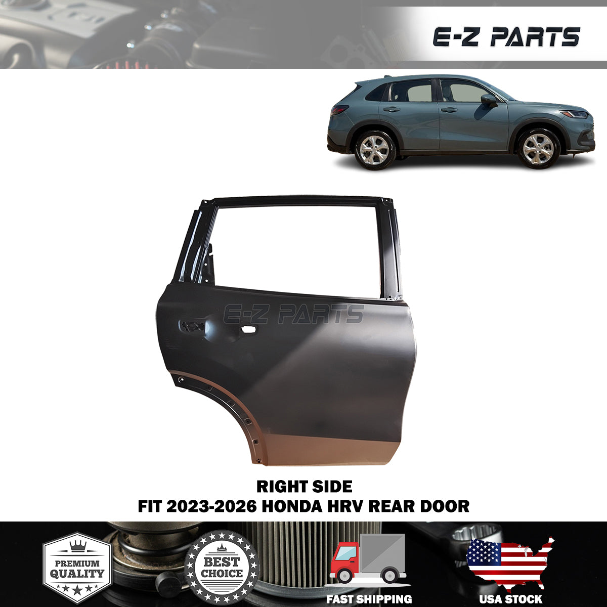 Fit 2023-2026 Honda HRV Right Rear Door Passenger Side RH