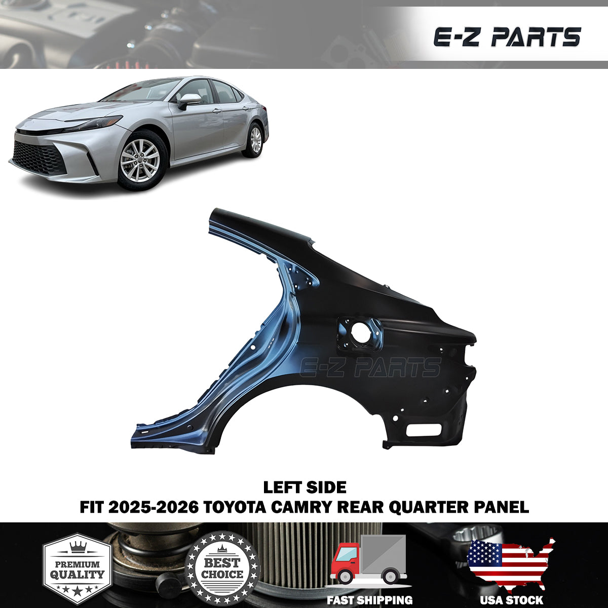 Fit 2025-2026 Toyota Camry Left Rear Quarter Panel Driver Side LH