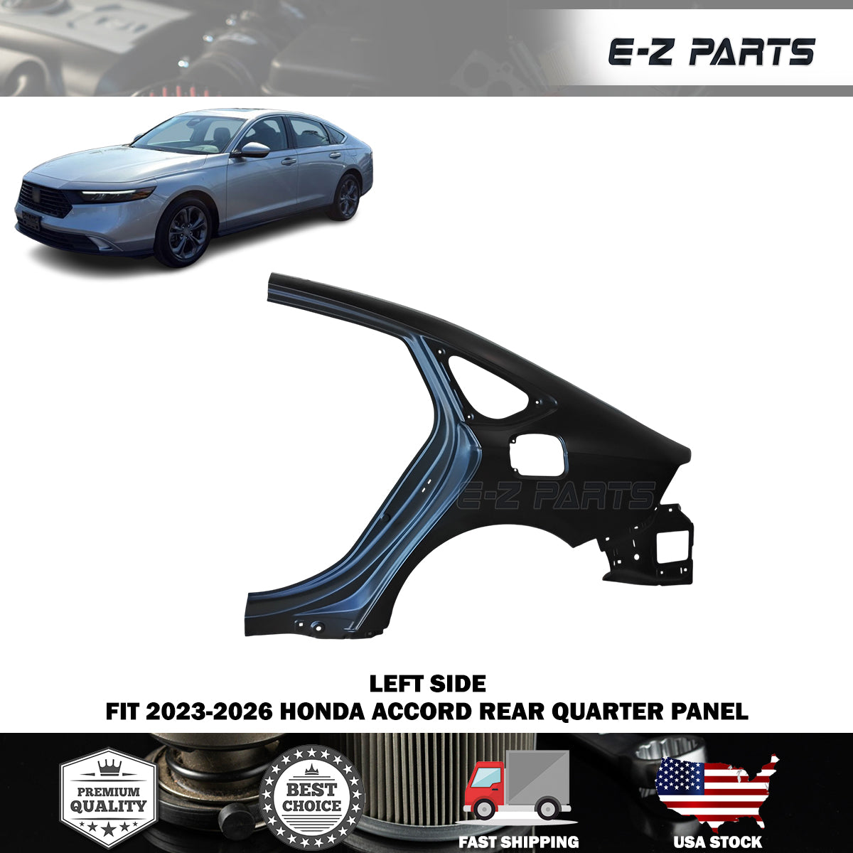 Fit 2023-2026 Honda Accord Left Quarter Panel Driver Side LH