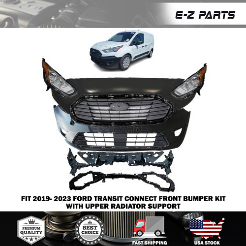 Fit 2019- 2023 Ford Transit Connect Front Bumper Kit with Upper Radiator Support