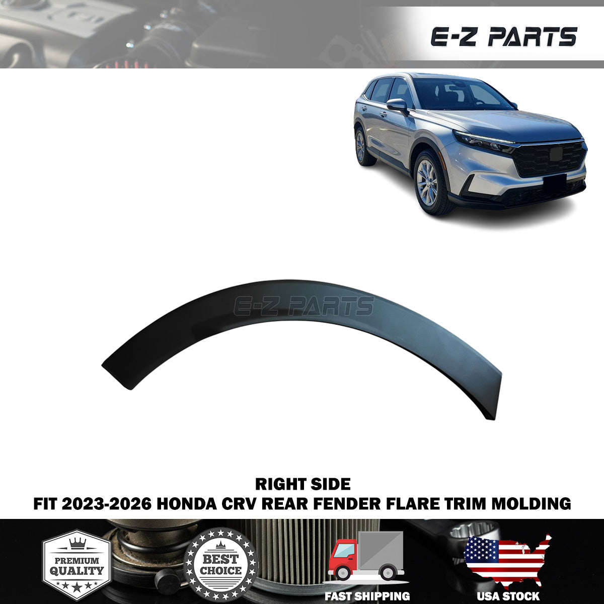 Fit 2023-2026 Honda CRV Right Rear Fender Flare Trim Molding - Wheel Arch Trim