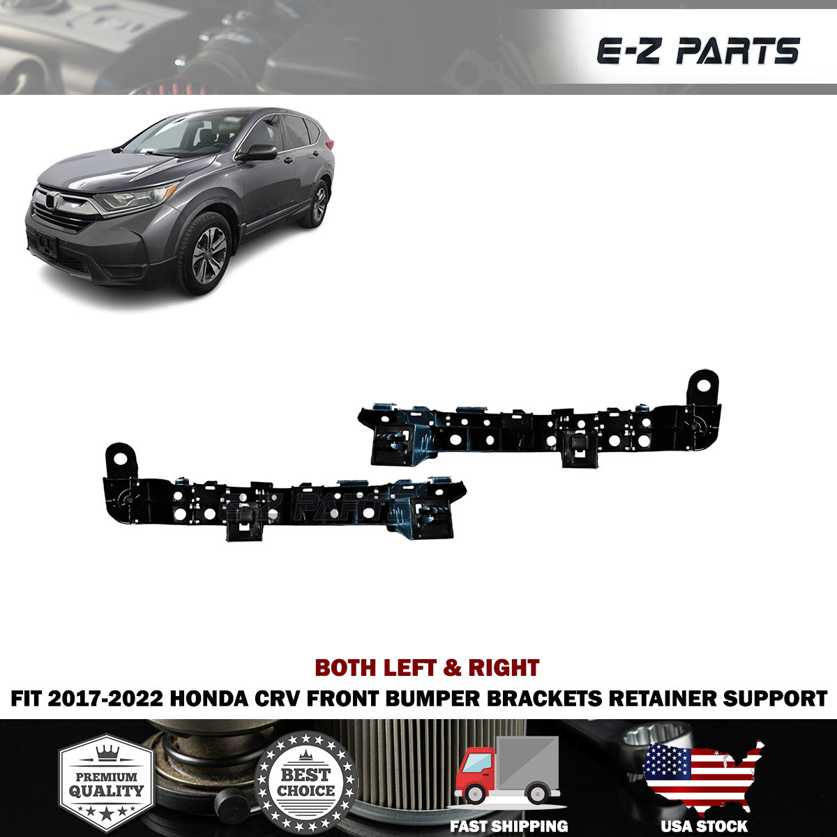Fit 2017-2022 Honda CRV Both Left & Right Front Bumper Brackets Retainer Support