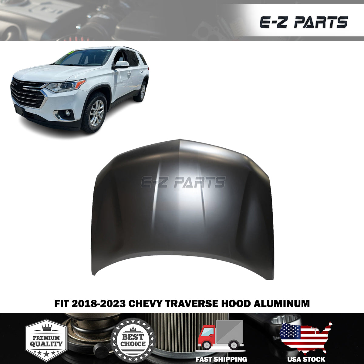 Fit 2018-2023 Chevy Traverse Hood Aluminum