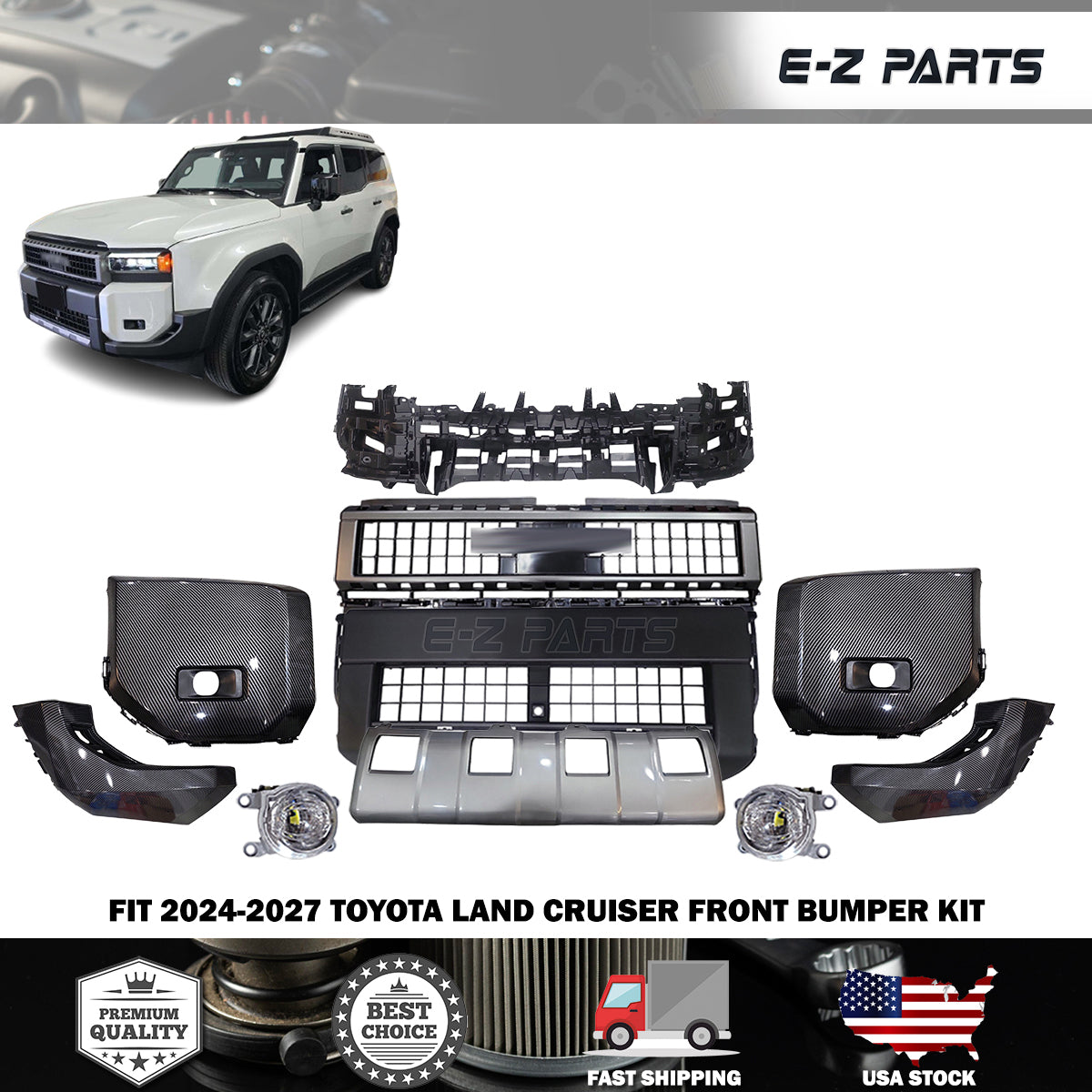 Fit 2024-2027 Toyota Land Cruiser Front Bumper Kit