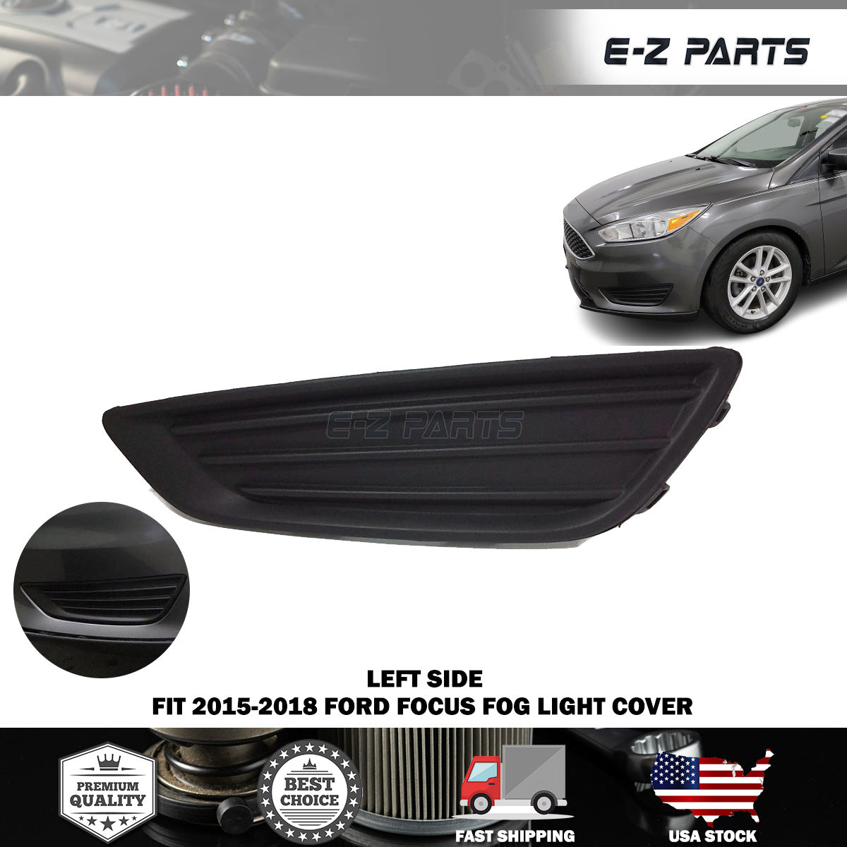 For 2015-2018 Ford Focus Fog Light Cover Left Side