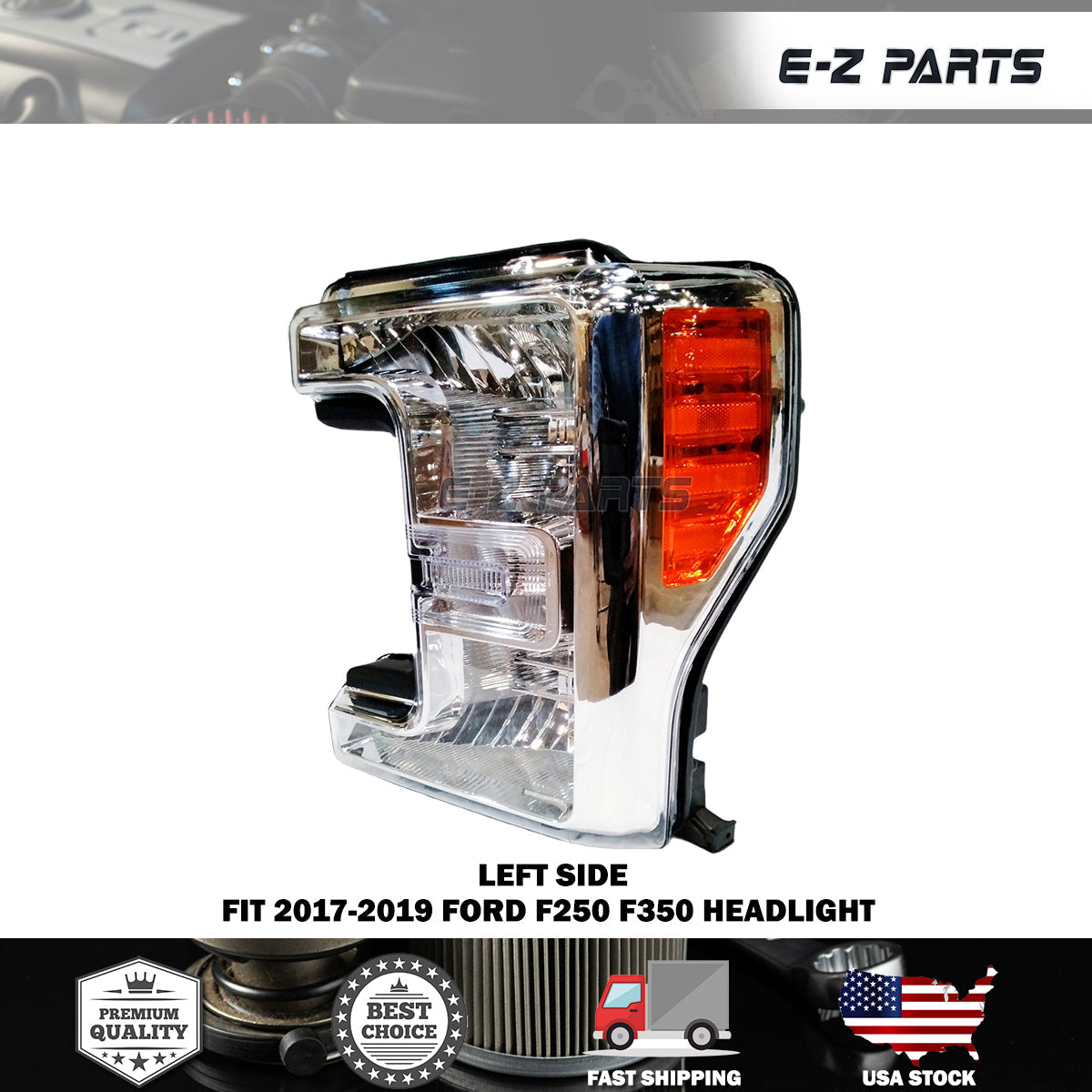 Premium Quality for 2017-2019 Ford F250 F350 Headlight Head Lamp Left Side