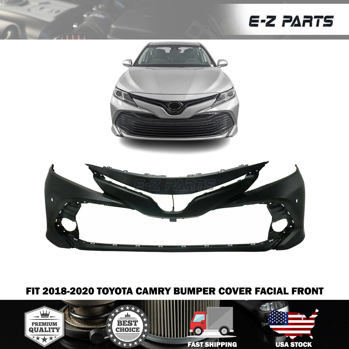 For 2018-2020 Toyota Camry Bumper Cover Facial Front