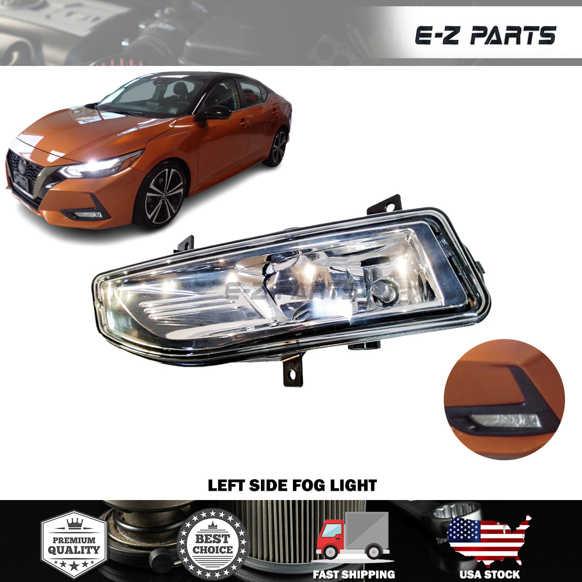 For 2020-2021 Nissan Sentra Fog Light Left Driver Side