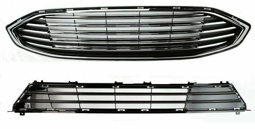 For 2019-2020 Ford Fusion UPPER+LOWER GRILLES FOG COVERS AND TRIMS