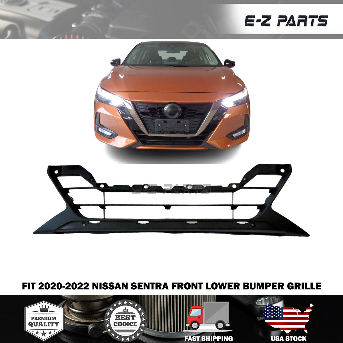 For 2020-2022 Nissan Sentra Front Lower Bumper Grille