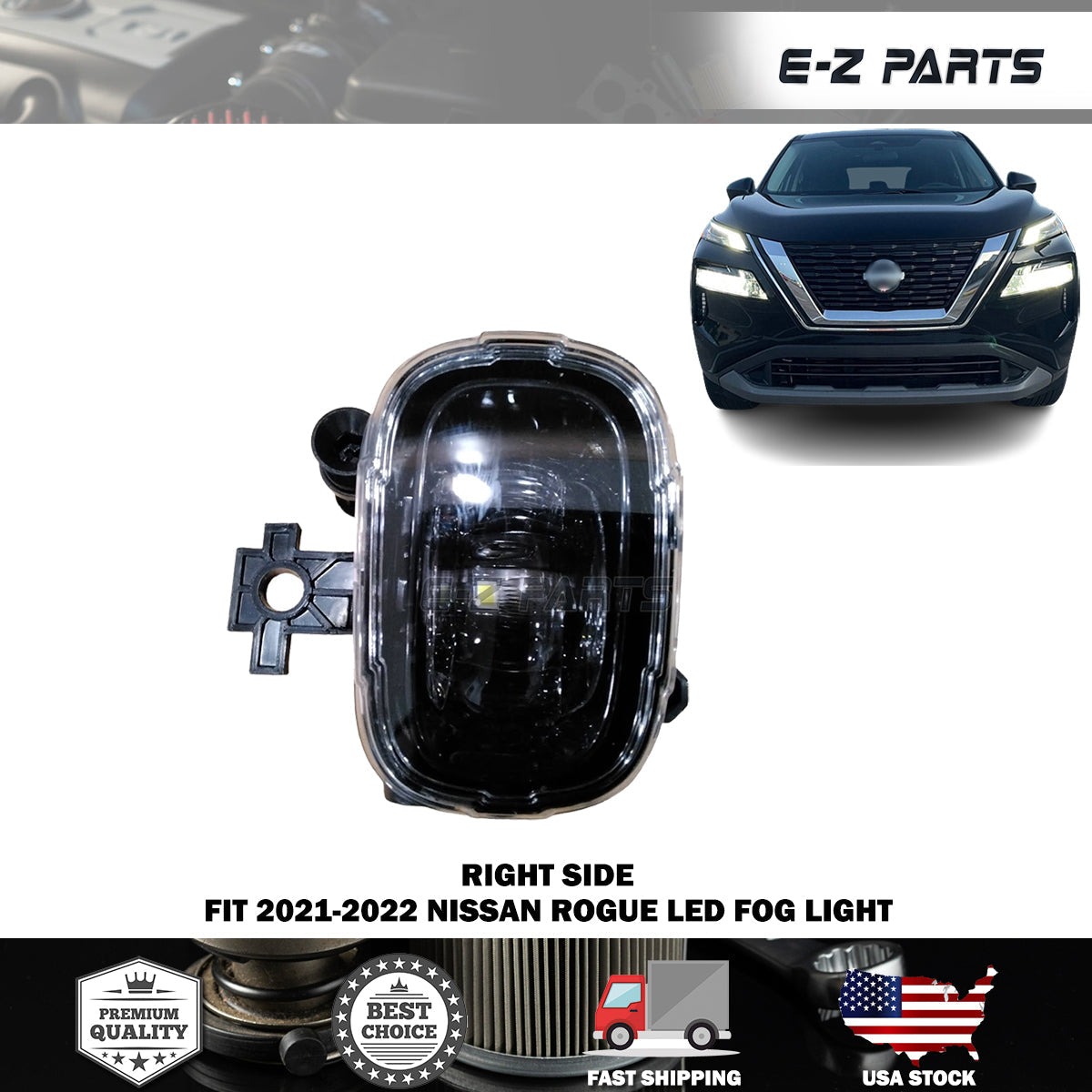 For 2021-2022 Nissan Rogue LED Right Fog Light Passenger Side RH