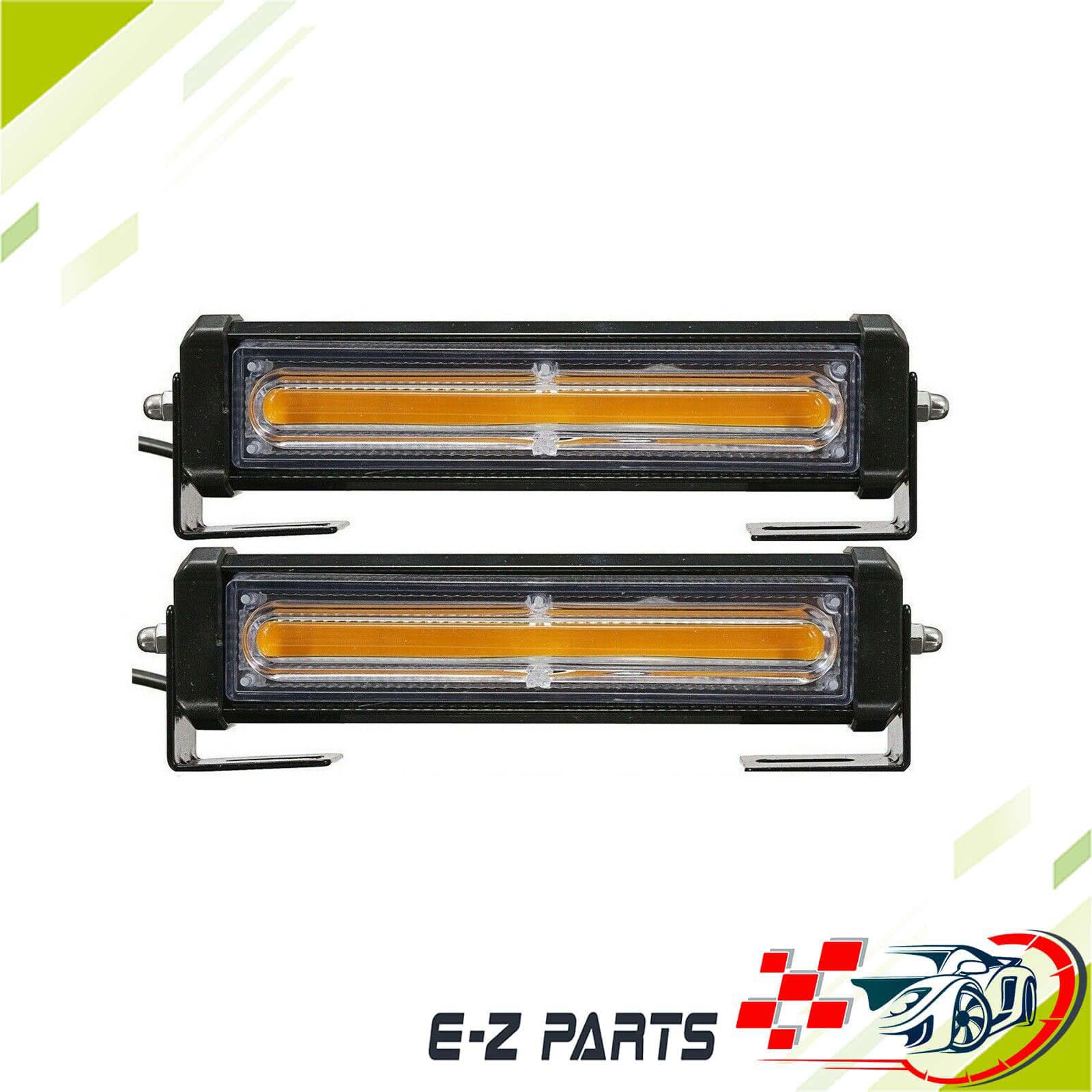2X Amber LED Emergency Warning Strobe Lights Bars Deck Dash Grill Truck