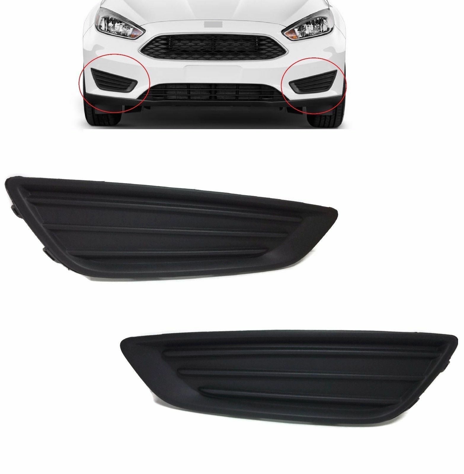 For 2015-2019 Ford Focus BUMPER WITH GRILLS AND FOG LIGHT COVER