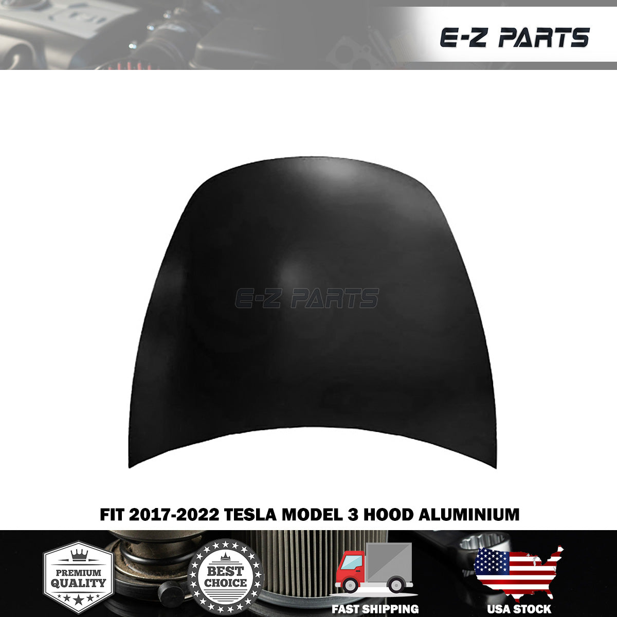 Fit 2017-2023 Tesla Model 3 Hood Aluminum