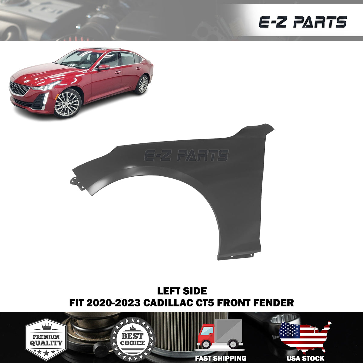 For 2020-2023 Cadillac CT5 Front Left Side Fender Steel  Driver Side LH