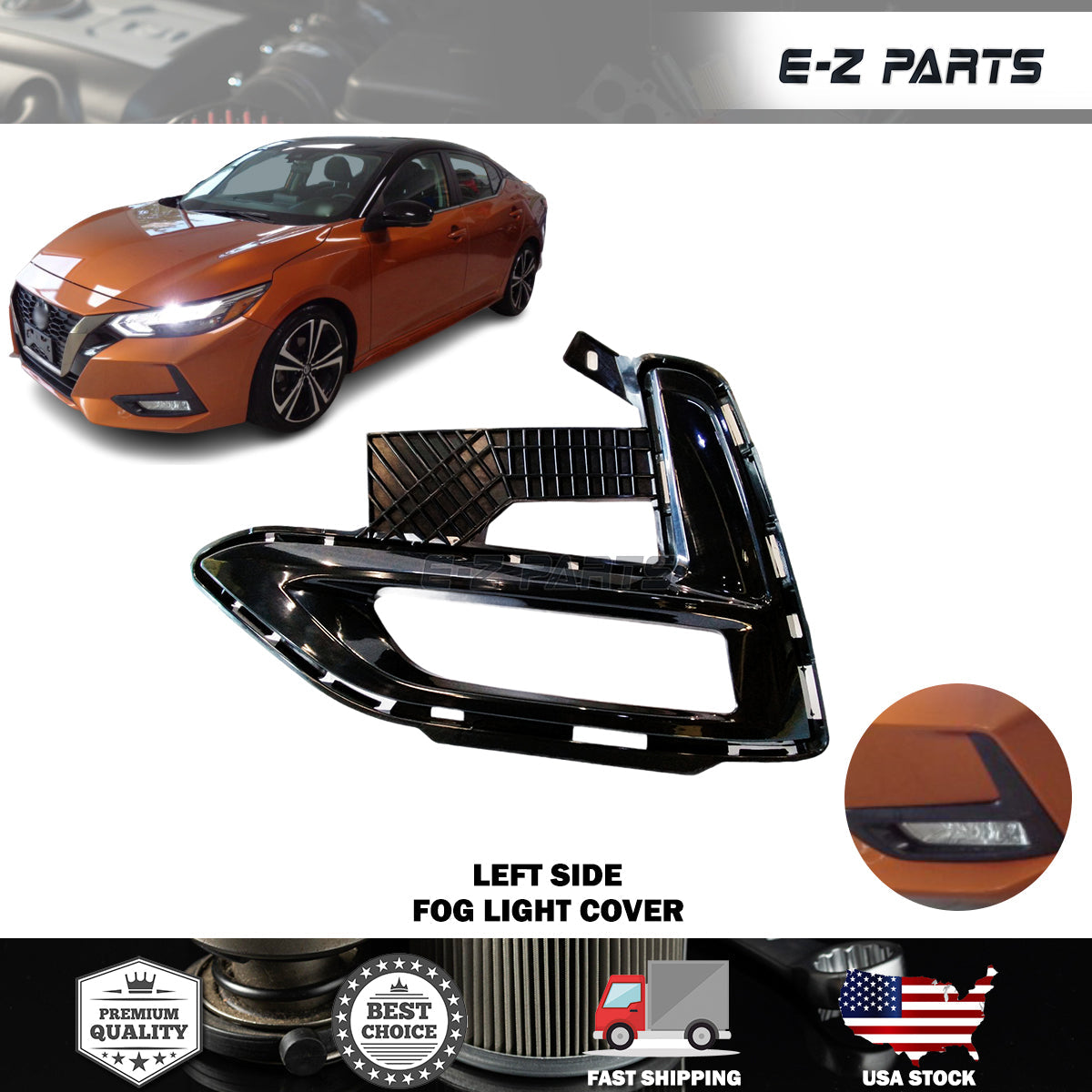 For 2020-2021 Nissan Sentra Fog Light Cover Left Driver Side