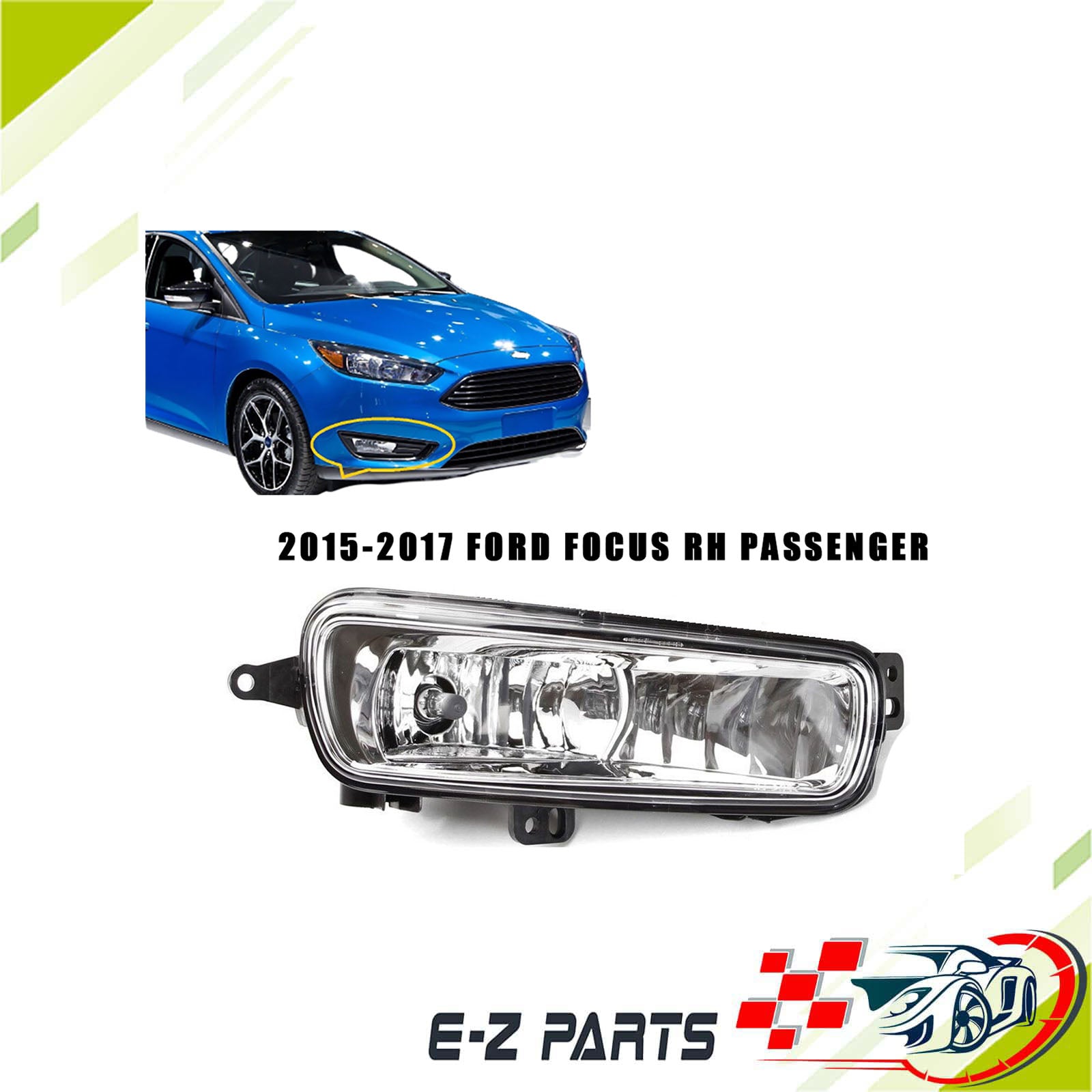 Premium Quality for 2015-2017 Ford Focus Right Fog Light Passenger Side RH