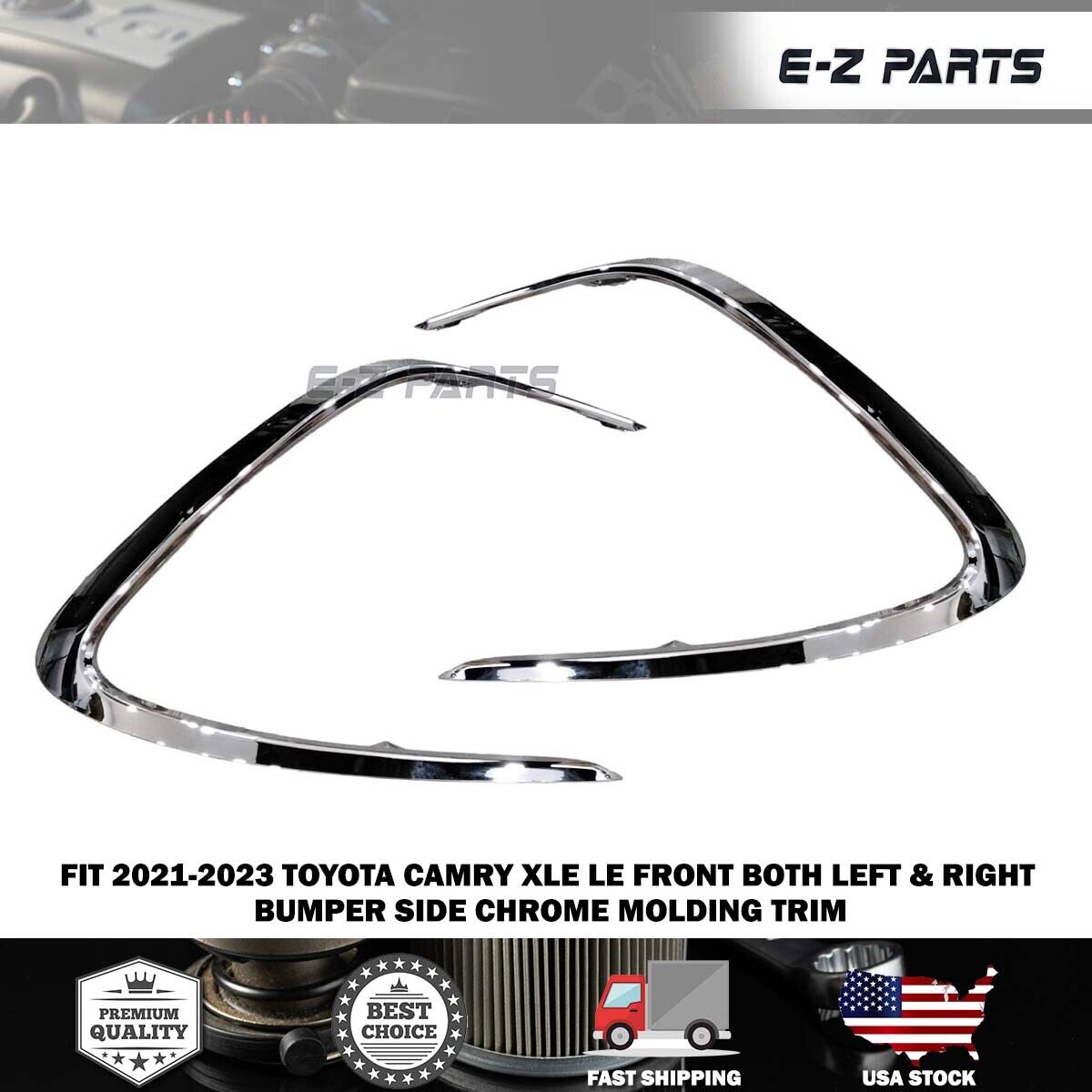 For 2021-2023 Toyota Camry XLE LE Front Both Left & Right Bumper Side Chrome