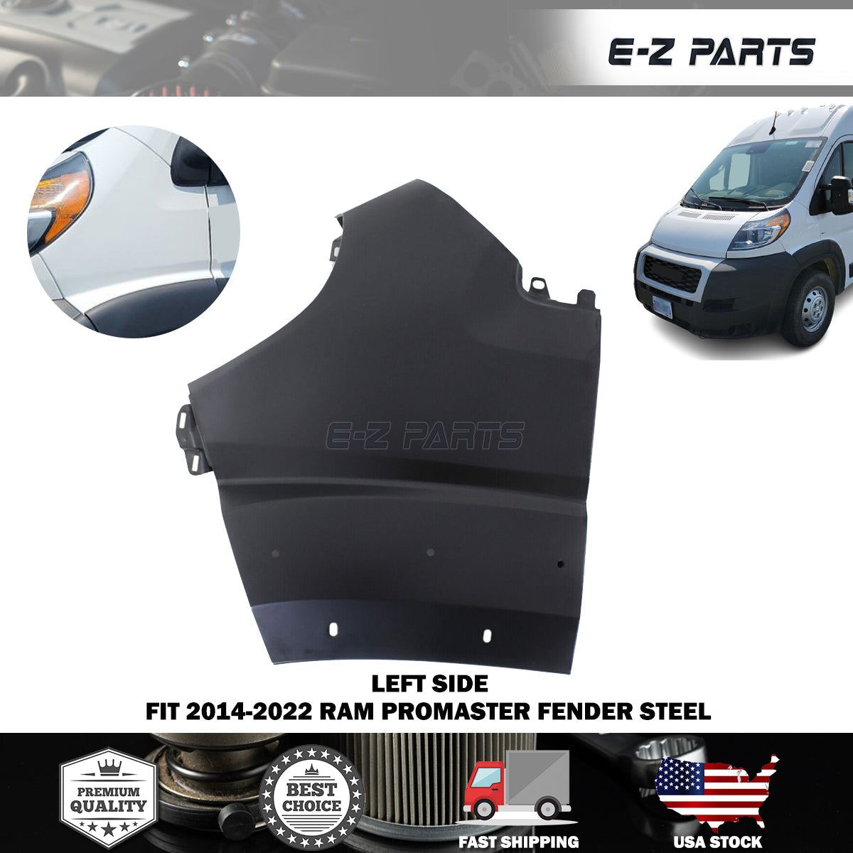 For 2014-2022 RAM Promaster Left Fender Steel Driver Side LH
