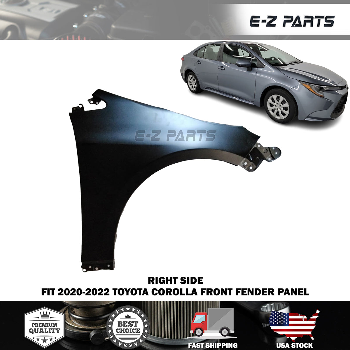 For 2020-2022 Toyota Corolla Right Front Fender Panel Passenger Side RH