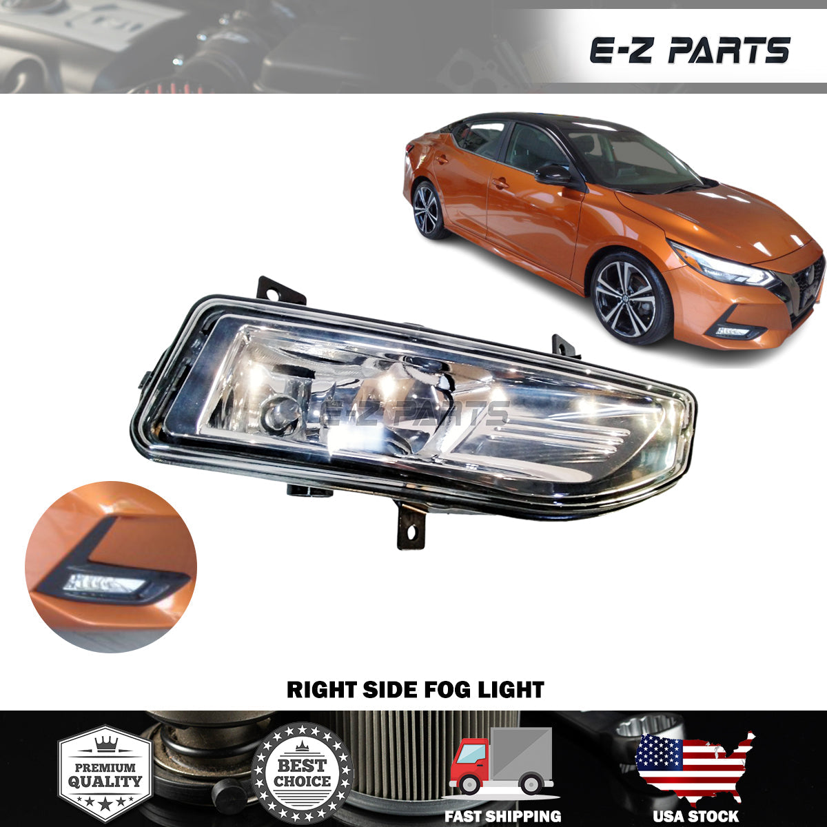 For 2020-2021 Nissan Sentra Fog Light Right Passenger Side