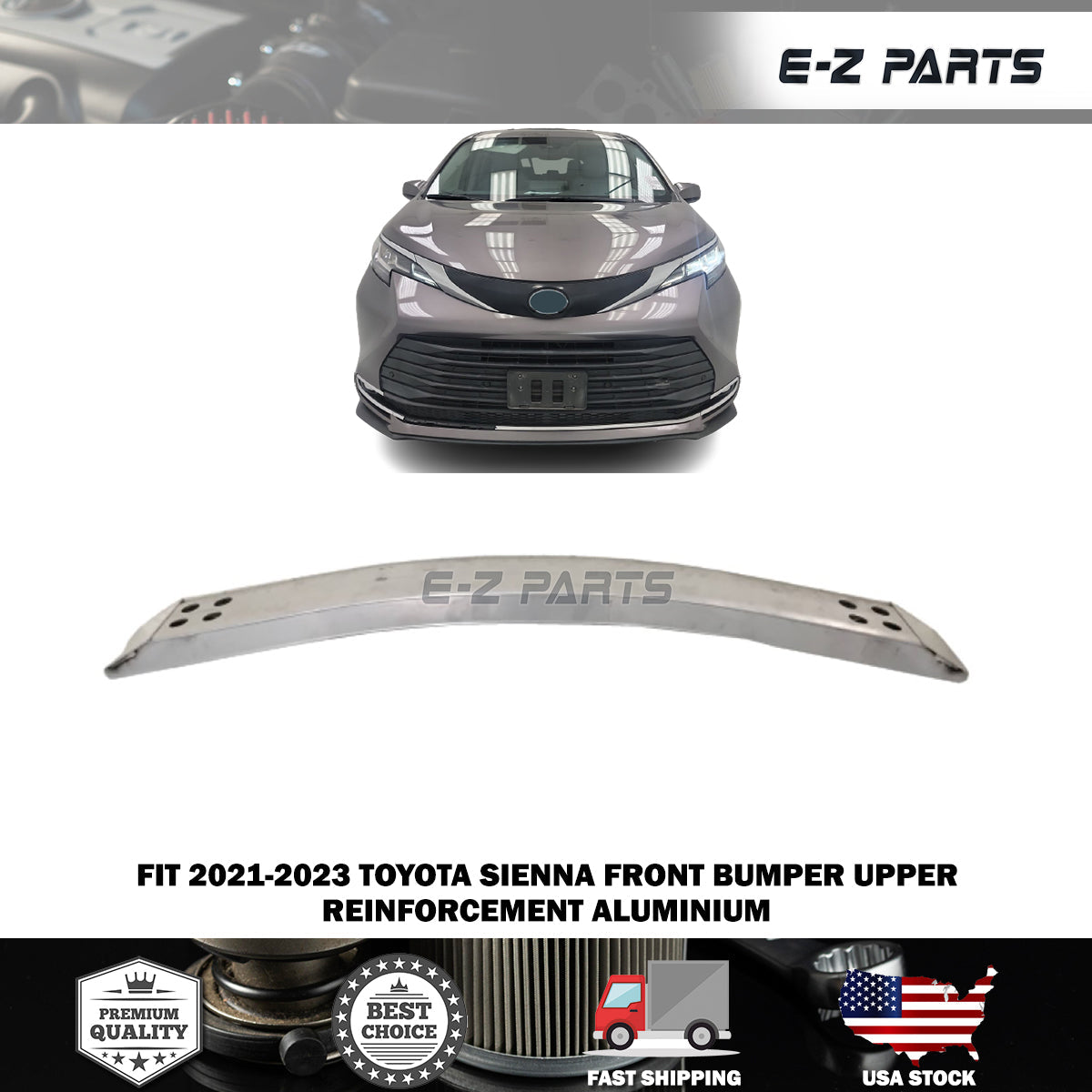 For 2021-2023 Toyota Sienna Front Bumper Upper Reinforcement Aluminium