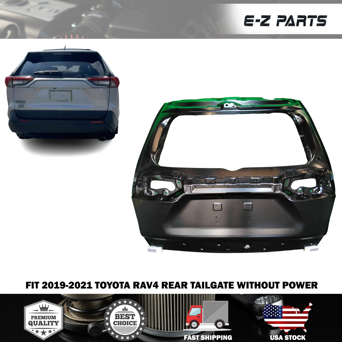 For 2019-2021 Toyota RAV4 Rear Tailgate Without Power