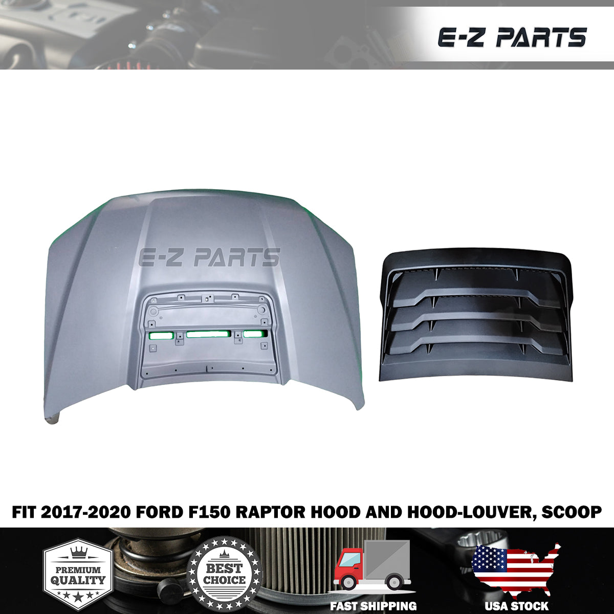 Fit 2017-2020 Ford F150 Raptor Hood and Hood-Louver, Scoop