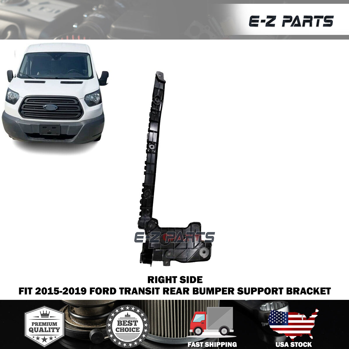 Fit 2015-2019 Ford Transit Right Rear Bumper Support Bracket