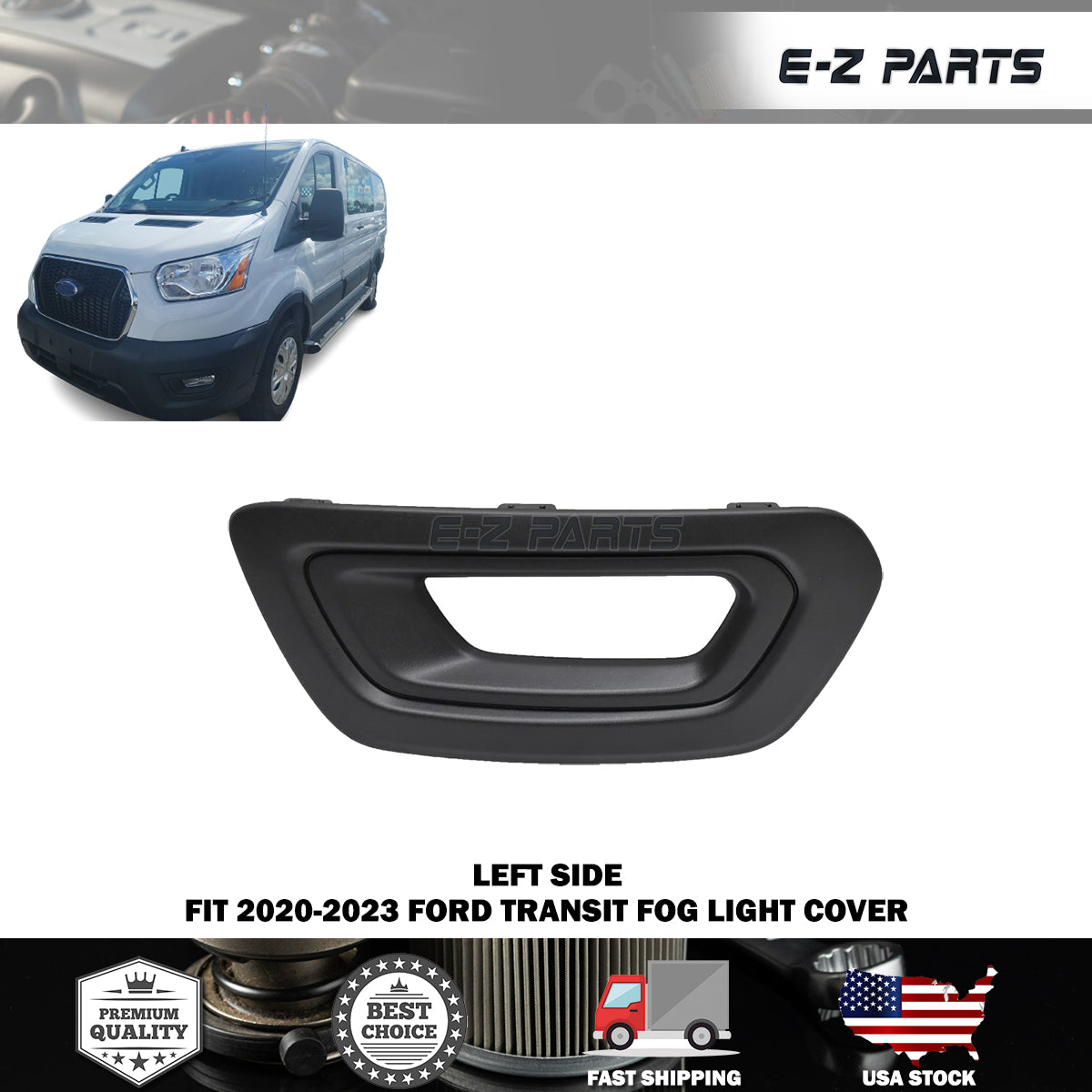 For 2020-2023 Ford Transit Left Side Fog Light Cover Driver Side LH