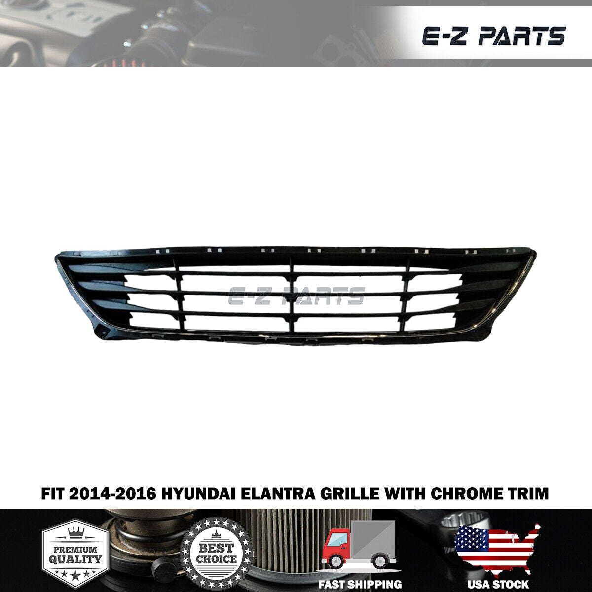 For 2014-2016 Hyundai Elantra Grille With Chrome Trim