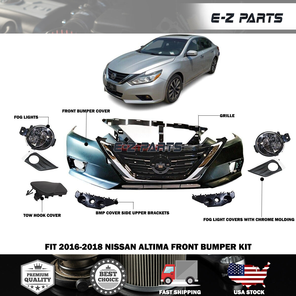 For 2016-2018 Nissan Altima Front Bumper Kit
