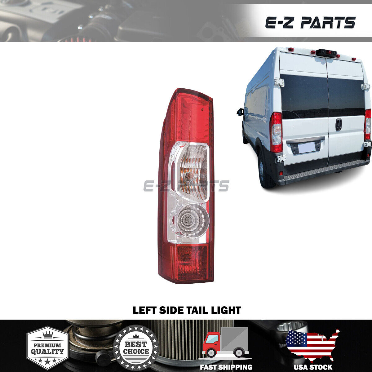 E-Z PARTS For 2014-2022 RAM Promaster Tail Light, Rear Lights (Left Driver Side)