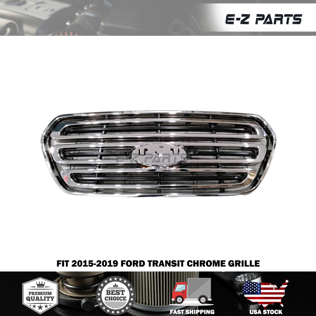 For 2015-2019 Ford Transit Chrome Grille T150 T250 T350