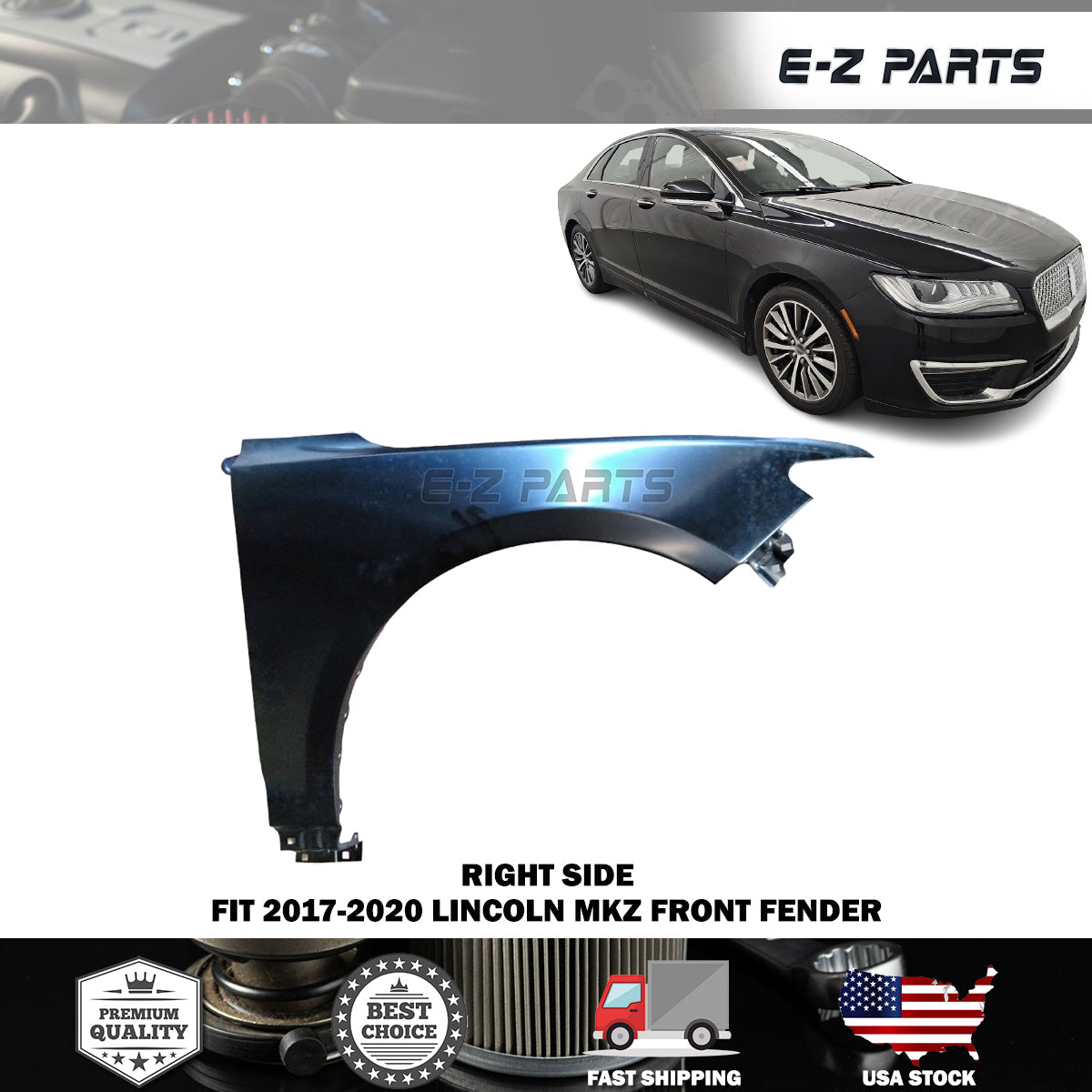 For 2017-2020 Lincoln MKZ Right Front Fender Passenger Side RH