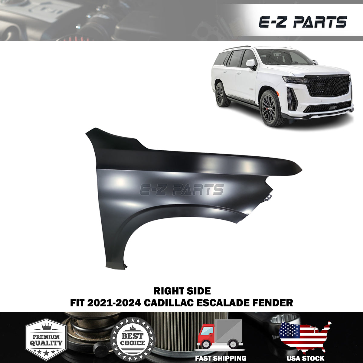 Fit 2021-2024 Cadillac Escalade Right Front Fender Passenger Side RH