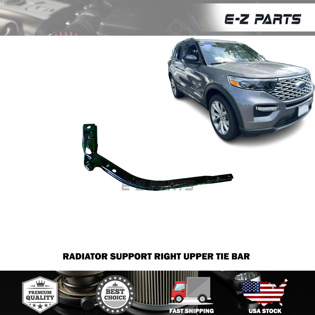 For 2020-2022 Ford Explorer Radiator Support Right Upper Tie Bar Passenger Side