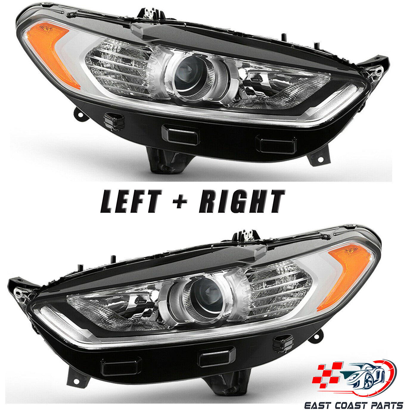 For 2013-2016 Ford Fusion Headlight Lights Lamps Pair set Left+Right