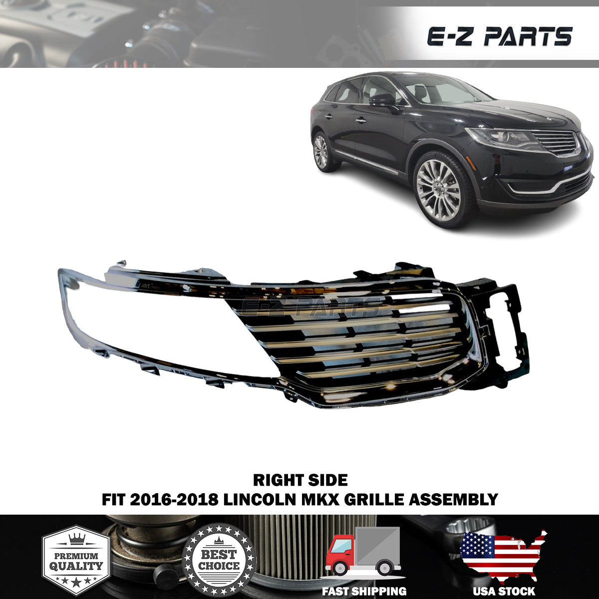 For 2016-2018 Lincoln MKX Grille Assembly Right Passenger Side RH