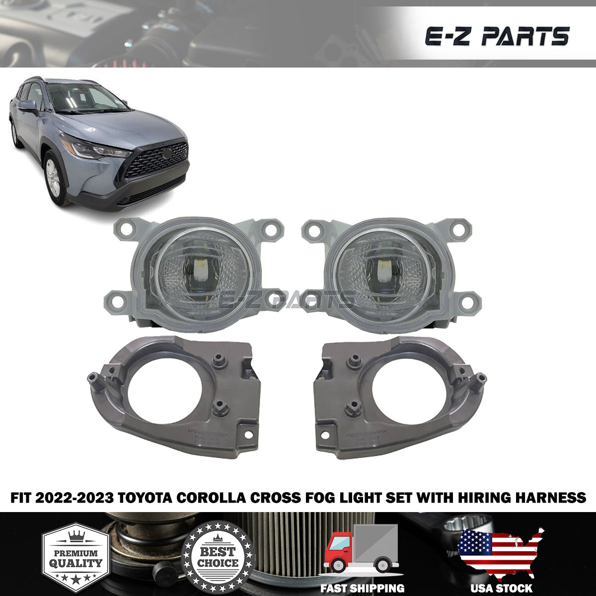 For 2022-2023 Toyota Corolla Cross Fog Light Set with Hiring Harness