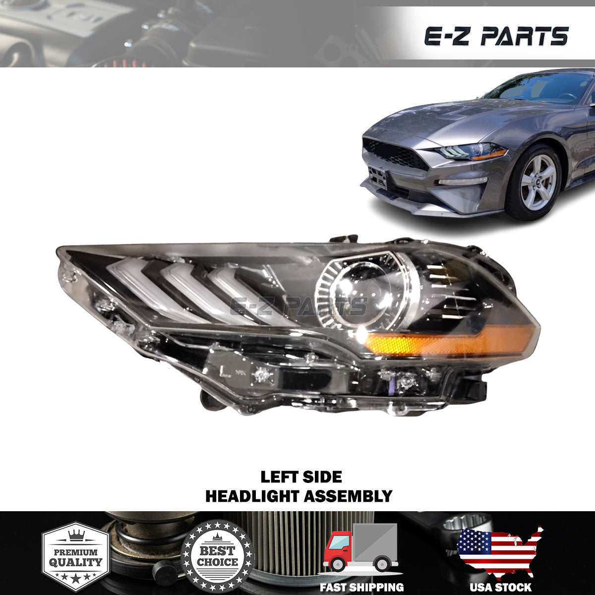 For Ford Mustang 2018-2021 Headlight Assembly  Driver Side LH  FO2503369