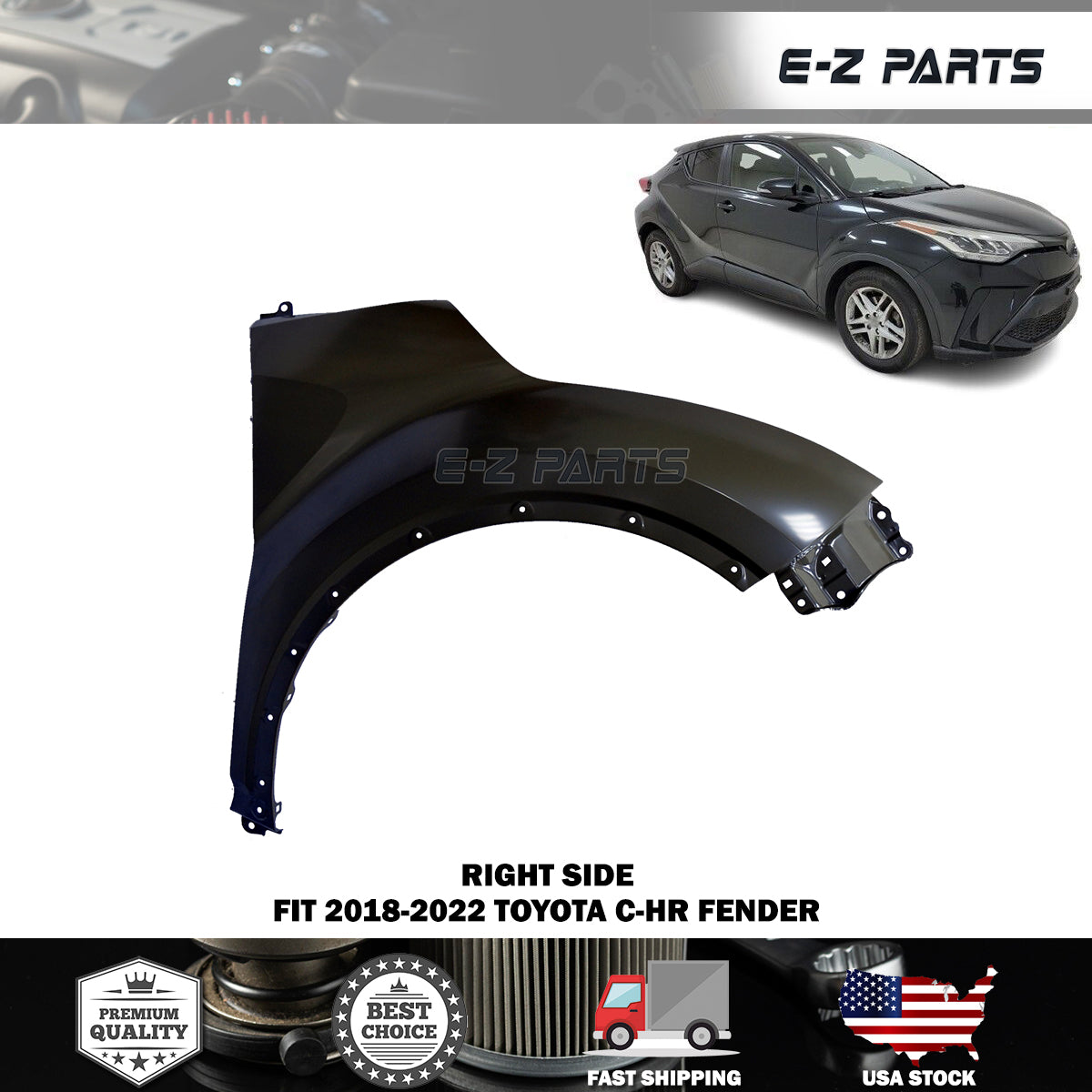 For 2018-2022 Toyota C-HR Right Fender Passenger Side RH