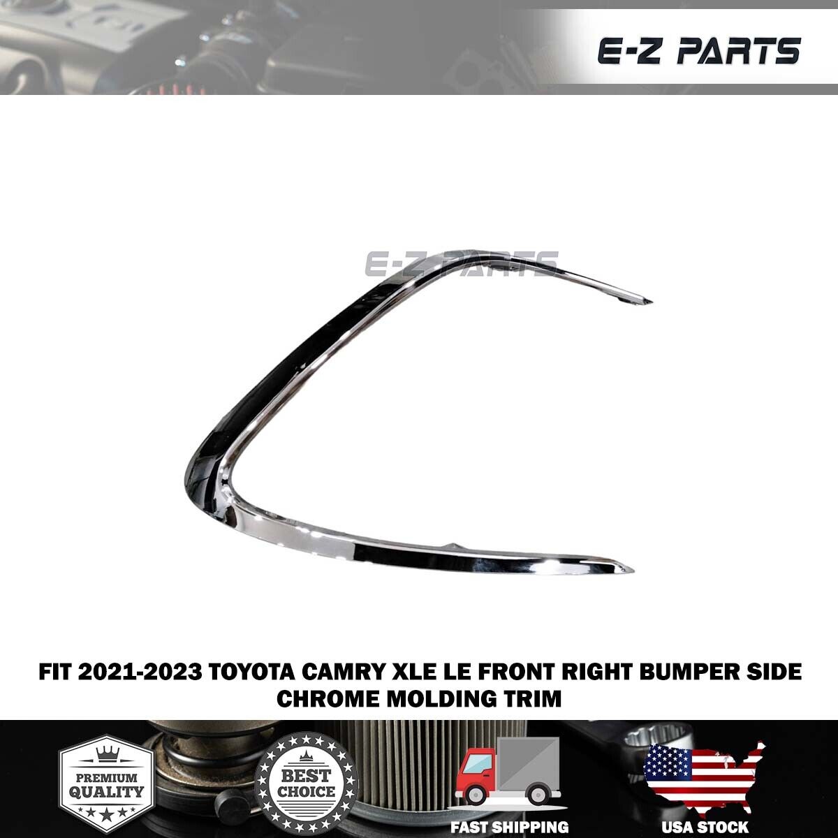 For 2021-2023 Toyota Camry XLE LE Front Right Bumper Side Chrome Molding Trim