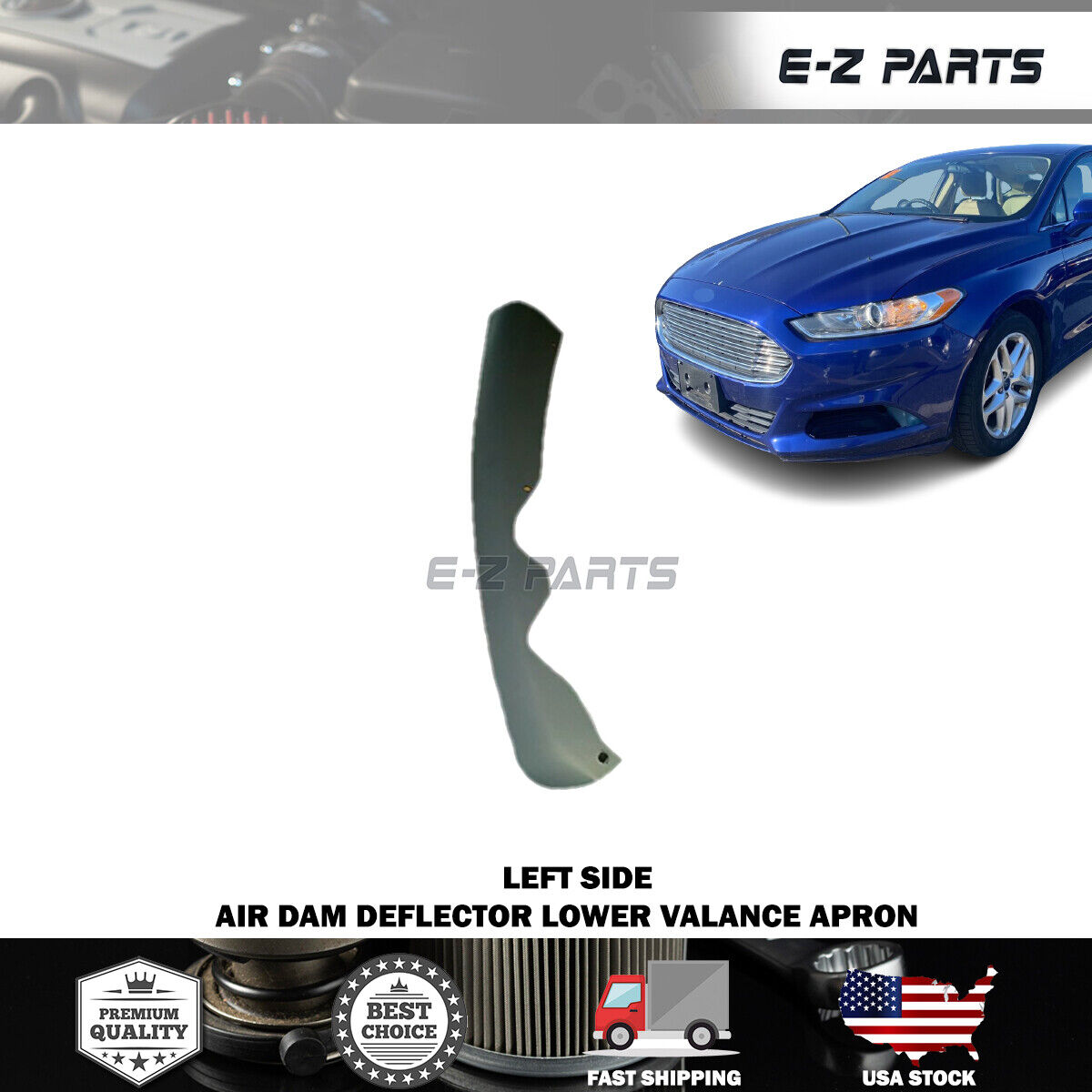 Premium Quality for 2013-2016 Ford Fusion Air Dam Deflector Lower Valance Apron Driver LH