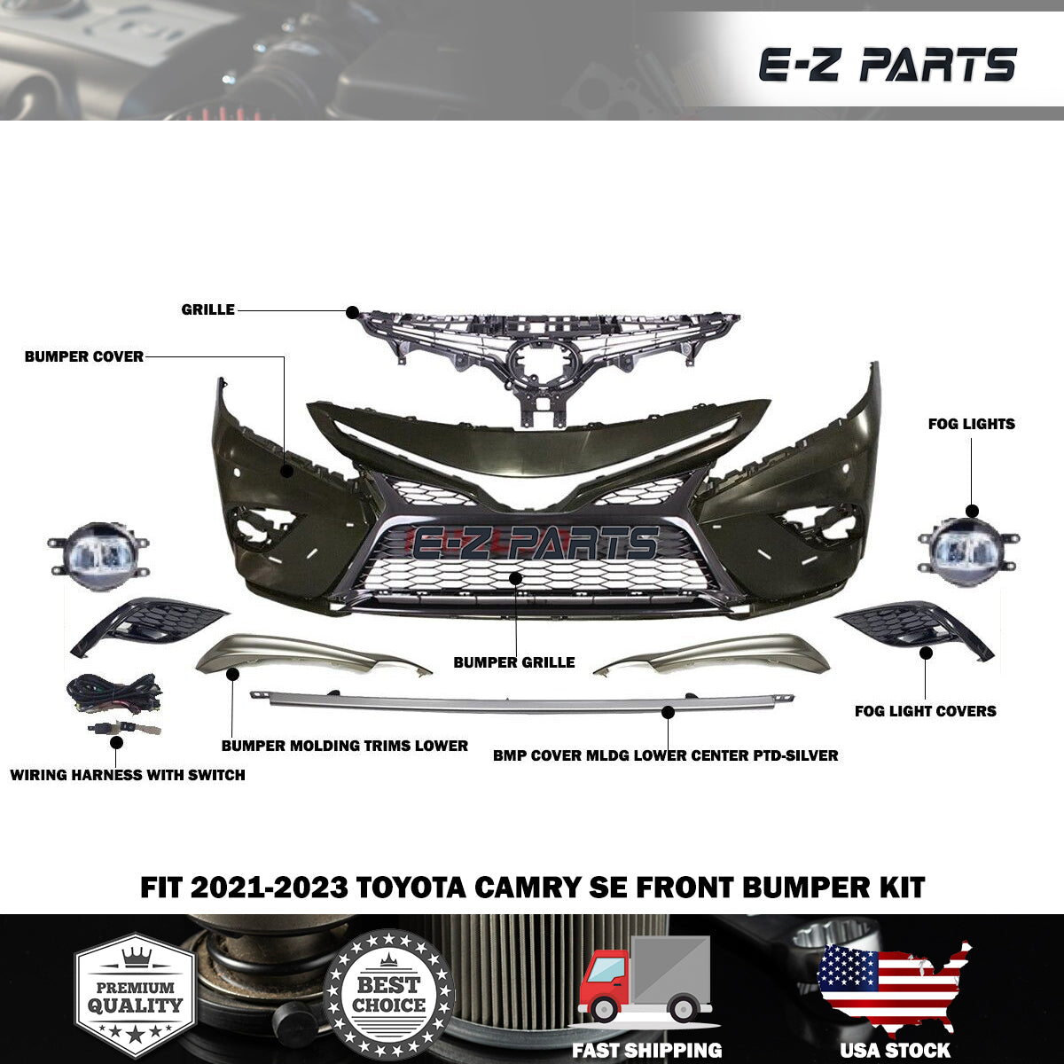 For 2021-2023 Toyota Camry SE Front Bumper Kit